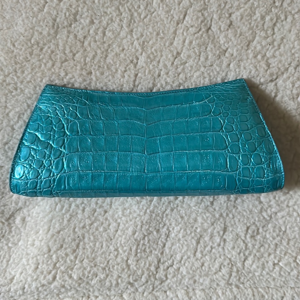 Nancy Gonzalez | Authentic Turquoise Genuine Crocodile Clutch